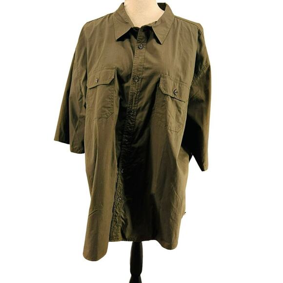 Dickies Button Front Short Sleeve Ripstop Shirt Green Mens 3XL - Picture 7 of 7